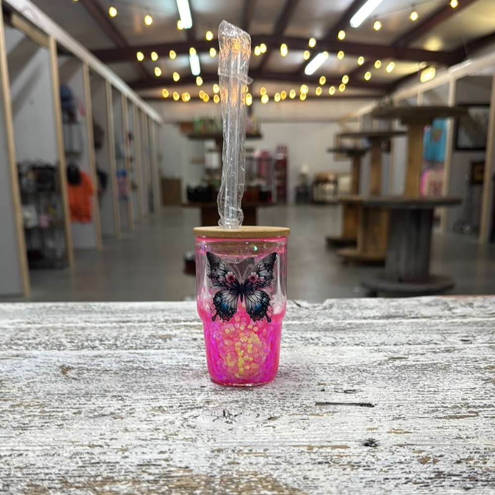 Chic Pink and Gold Water Bottle for Dining